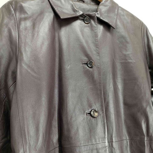 ギャバジンケーティー Gabardine K.T lamb leather ラムレザー ステンカラーコート レディース 9