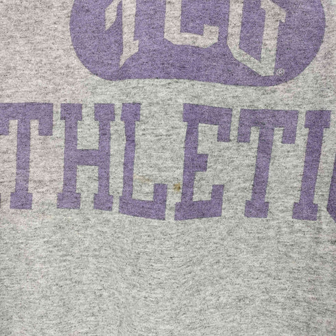 チャンピオン Champion 90-00s USA製 フットボールプリント 3段 クルーネック 半袖Tシャツ メンズ import:L