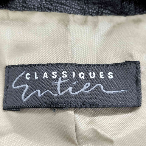 CLASSIQUES lamb leather ラムレザー 袖裾デザイン レザー3Bテーラードジャケット レディース