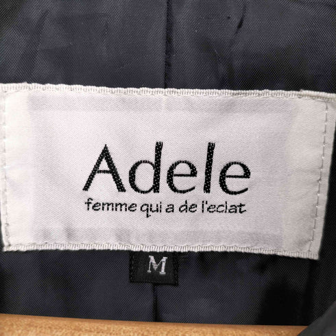 Adele lamb&pig leather ラムレザー ピッグレザー スタンドカラーレザージャケット レディース M