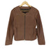 Bark Tannage lamb leather ラムレザー ノーカラーレザージャケット レディース 38