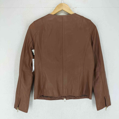 Bark Tannage lamb leather ラムレザー ノーカラーレザージャケット レディース 38