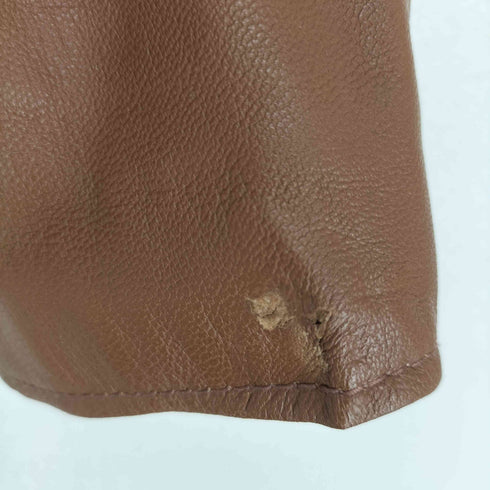 Bark Tannage lamb leather ラムレザー ノーカラーレザージャケット レディース 38