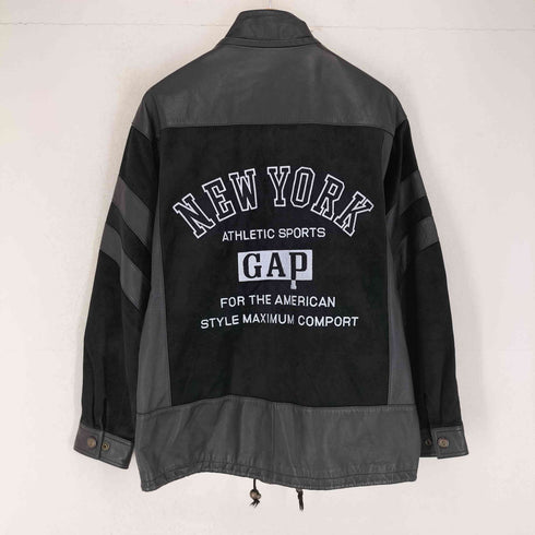 ギャップ Gap 90s- OLD cow leather カウレザー 両面刺繍レザージャケット メンズ L