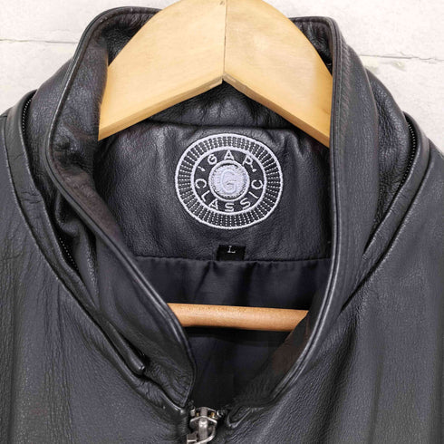 ギャップ Gap 90s- OLD cow leather カウレザー 両面刺繍レザージャケット メンズ L