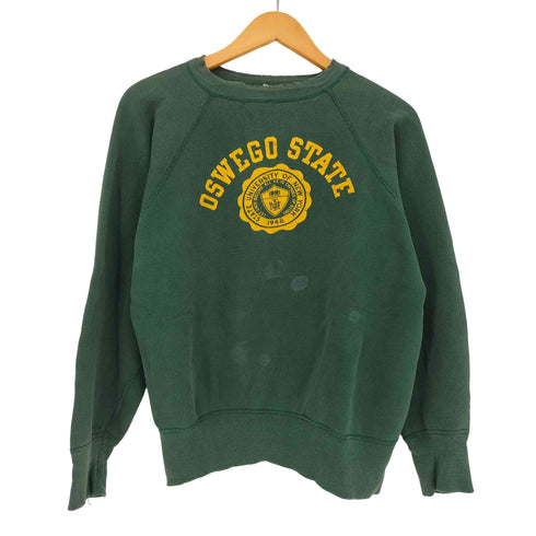 チャンピオン Champion 60s 大文字ランタグ ラバープリント OSWEGO STATE ラグラン カレッジスウェット メンズ import:L