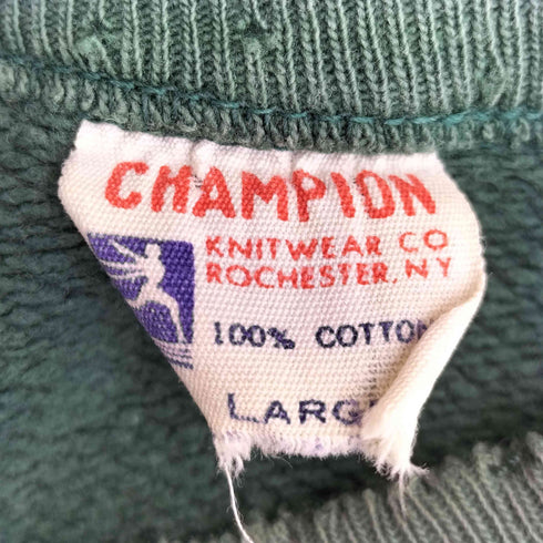 チャンピオン Champion 60s 大文字ランタグ ラバープリント OSWEGO STATE ラグラン カレッジスウェット メンズ import:L