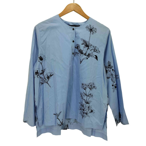 ミズイロインド mizuiro ind フラワー プリント S/S ブラウス レディース
