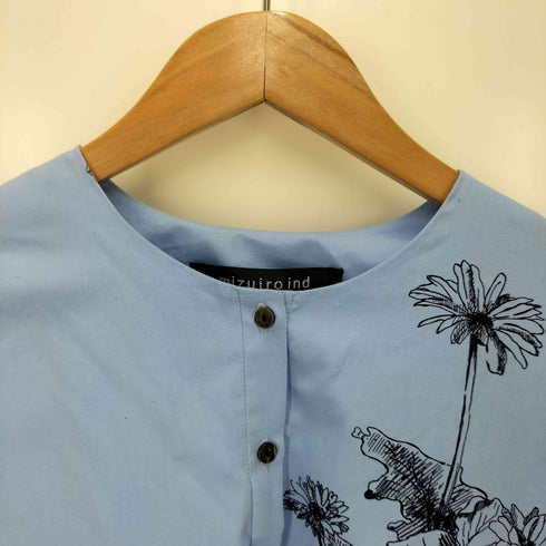ミズイロインド mizuiro ind フラワー プリント S/S ブラウス レディース