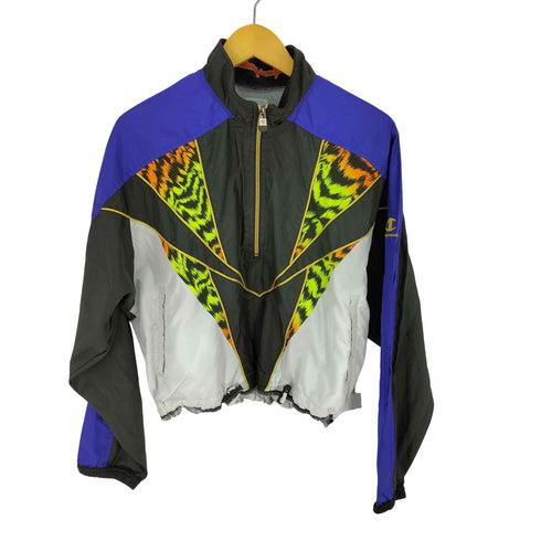 チャンピオン Champion ネオンカラー ハーフジップクロップド ナイロンジャケット レディース import:L