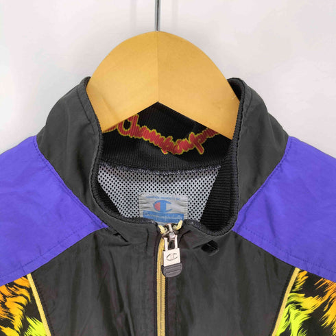 チャンピオン Champion ネオンカラー ハーフジップクロップド ナイロンジャケット レディース import:L