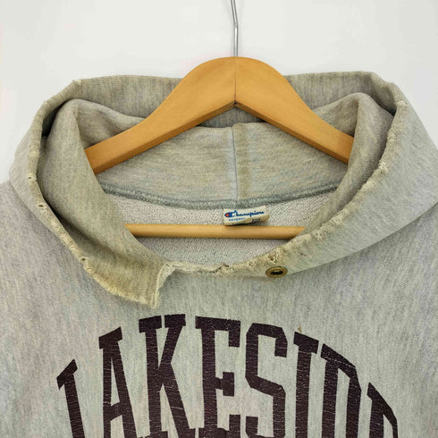 チャンピオン Champion 80-90s トリコタグ後期 USA製 REVERSE WEAVE LAKESIDE LACROSSE 3段カプセル 88ゾロ目 ハトメ プルオーバー パーカー 襤褸 メンズ import:XL
