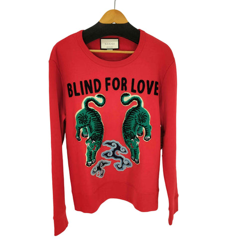 グッチ GUCCI BLIND FOR LOVE タイガースウェット メンズ import:M