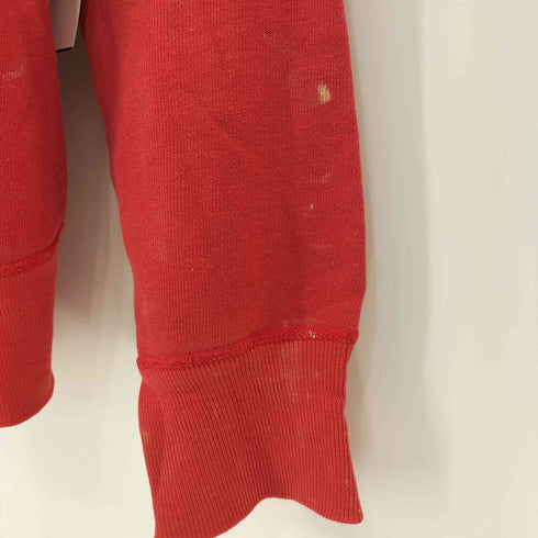 50-60s 4本針 リブ長 EARHAM COLLEGE フロッキープリント ラグラン カレッジ スウェット メンズ