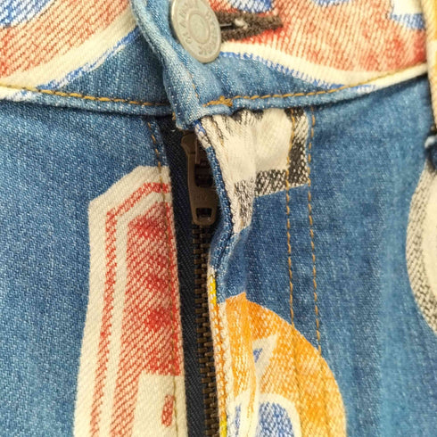 ヒステリックグラマー HYSTERIC GLAMOUR HYSTERIC MOTOR柄 フレアデニムパンツ レディース 28