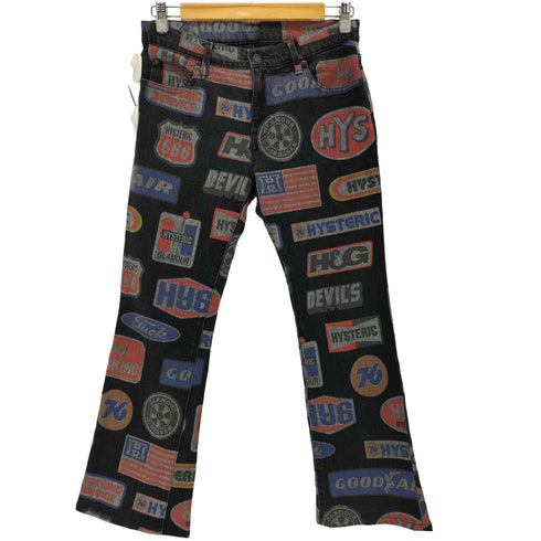 ヒステリックグラマー HYSTERIC GLAMOUR HYSTERIC MOTOR柄 フレアデニムパンツ レディース 28