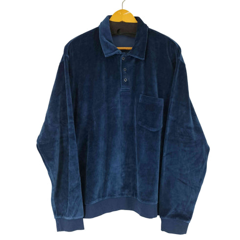 ジョンブレア JOHN BLAIR 90-00S ベロア ポケット L/S ポロシャツ メンズ import:XL