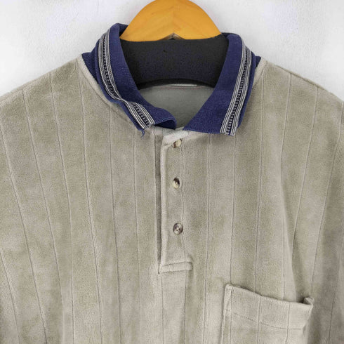 PRIDES LANDING 90S MADE IN USA ベロア L/S ポロシャツ メンズ import:L