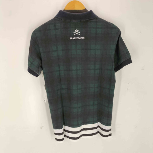 パーリーゲイツ PEARLY GATES チェック柄 ロゴプリントS/Sポロシャツ ブラックウォッチ メンズ 4