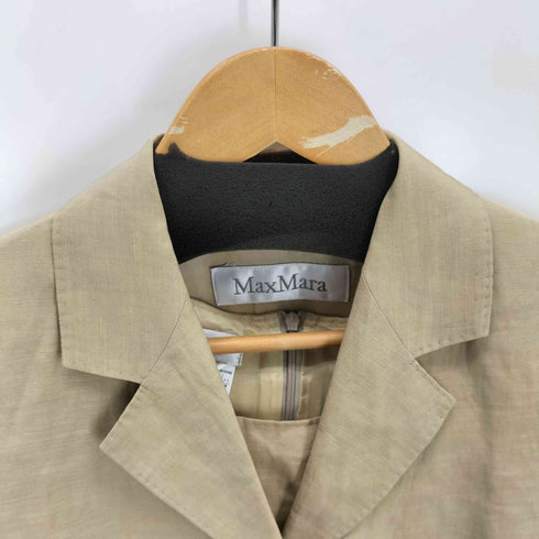 マックスマーラ MAX MARA イタリア製 リネンシルク 3Bテーラードジャケット ワンピースセットアップ レディース 40