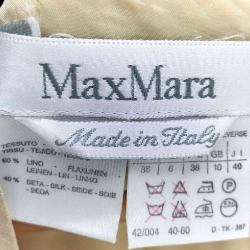 マックスマーラ MAX MARA イタリア製 リネンシルク 3Bテーラードジャケット ワンピースセットアップ レディース 40