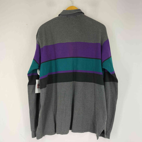ポロバイラルフローレン Polo by RALPH LAUREN 90S MADE IN USA スモールポニー刺繍 ボーダー L/S ポロシャツ メンズ import:L