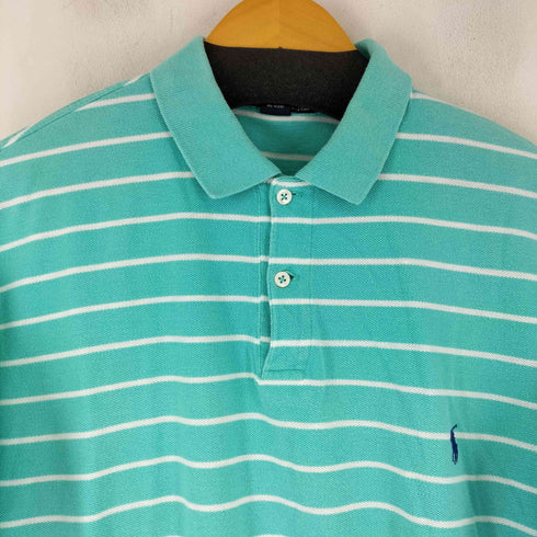 ポロバイラルフローレン Polo by RALPH LAUREN 90S スモールポニー刺繍 ボーダー S/S ポロシャツ メンズ import:XL