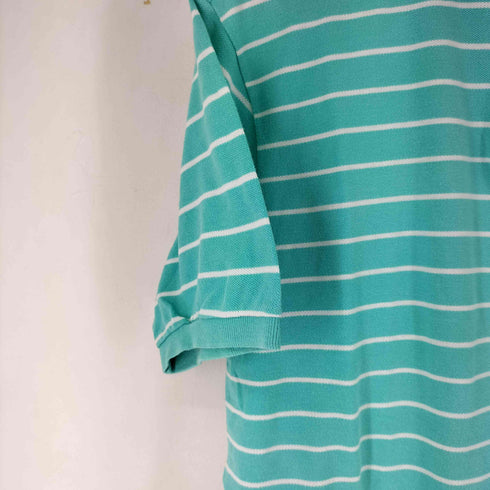 ポロバイラルフローレン Polo by RALPH LAUREN 90S スモールポニー刺繍 ボーダー S/S ポロシャツ メンズ import:XL