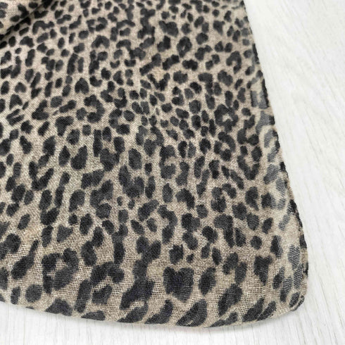 サンローランパリ SAINT LAURENT PARIS シルクカシミヤ レオパード柄 大判ストール メンズ