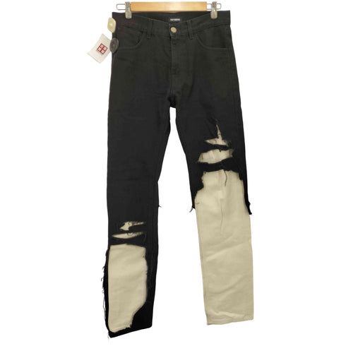 ラフシモンズ RAF SIMONS 20SS SLIM FIT Double Destroyed Denim Jeans デストロイ デニム メンズ 28