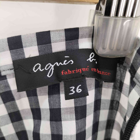 アニエスベー agnes b. ギンガムチェック フレアスカート レディース 36