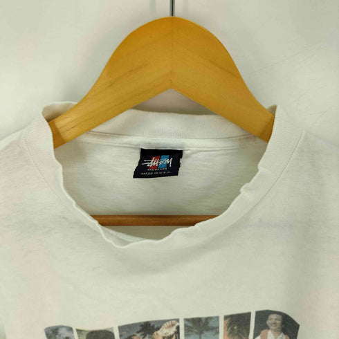 ステューシー Stussy USA製 赤青タグ シングルステッチ ハワイフォトプリントTシャツ メンズ import:M
