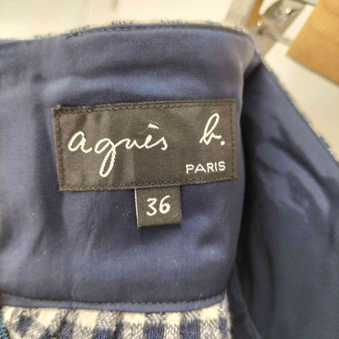 アニエスベー agnes b. ギンガムチェック ギャザースカート レディース 36