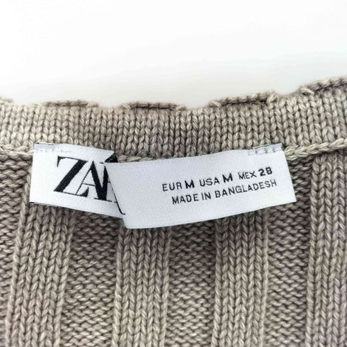 ザラ ZARA クロップドジップアップニット レディース import:M