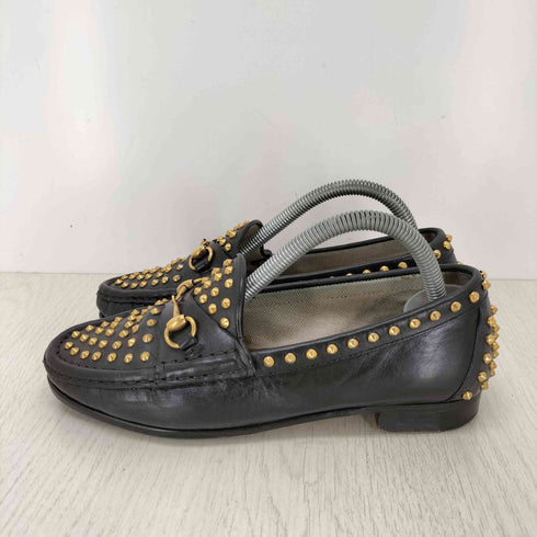 グッチ GUCCI スタッズ ホースビット レザーローファー レディース