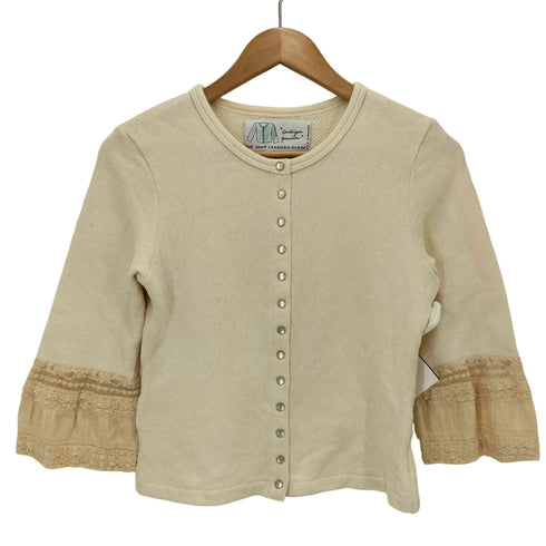 アニエスベー agnes b. 袖レース スナップボタン カーディガン レディース T1