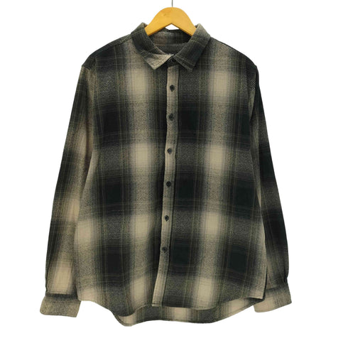 SHAKA WEAR オンブレ チェック コットン フランネル ブラック ネル シャツ メンズ JPN:L