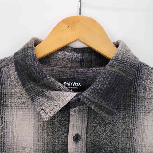SHAKA WEAR オンブレ チェック コットン フランネル ブラック ネル シャツ メンズ JPN:L
