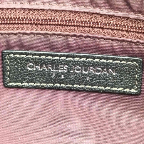 シャルルジョルダン CHARLES JOURDAN ハーフムーン レザーショルダーバッグ レディース