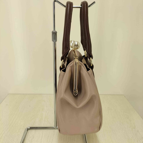 マリークワント MARY QUANT パールガマ口 ミニトート レディース