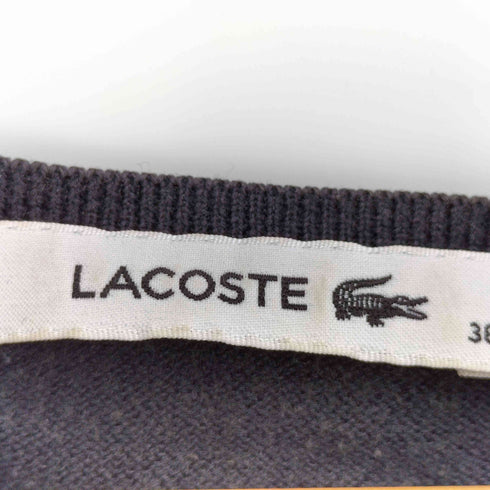 ラコステ LACOSTE ロゴ刺繍 コットン Vネックニット レディース FR:38
