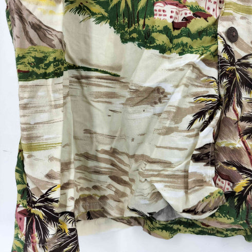 Pau Hana USA製 ヤシの木 レーヨン S/S アロハシャツ メンズ import:L