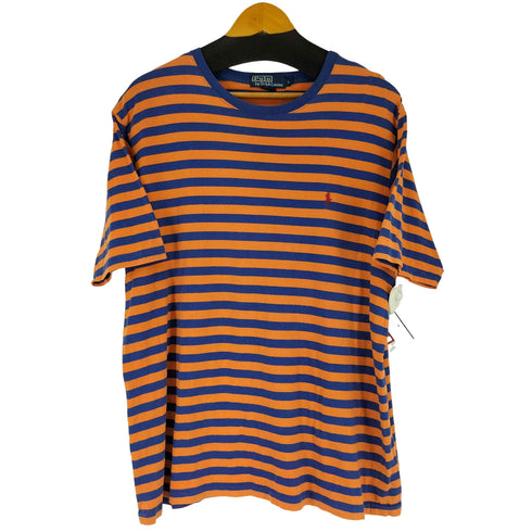 ポロバイラルフローレン Polo by RALPH LAUREN 90S スモールポニー刺繍 S/S ボーダー Tシャツ メンズ import:XL