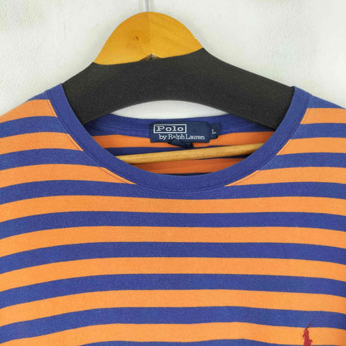 ポロバイラルフローレン Polo by RALPH LAUREN 90S スモールポニー刺繍 S/S ボーダー Tシャツ メンズ import:XL