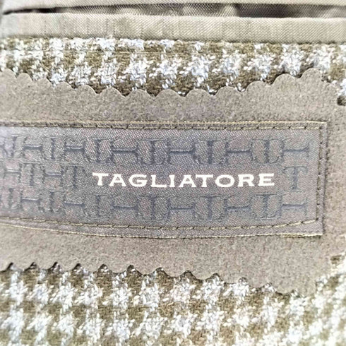 タリアトーレ TAGLIATORE MADE IN ITALY イタリア製 ウール コットン 千鳥格子 2B テーラード ジャケット メンズ EUR:44
