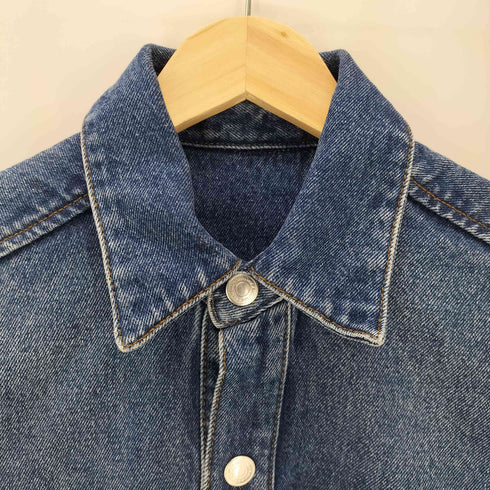 アミ ami alexandre mattiussi PARIS Oversized Denim Shirt ハートロゴ ワッペン ヘビーオンス L/S オーバーサイズ デニム シャツ メンズ XXS