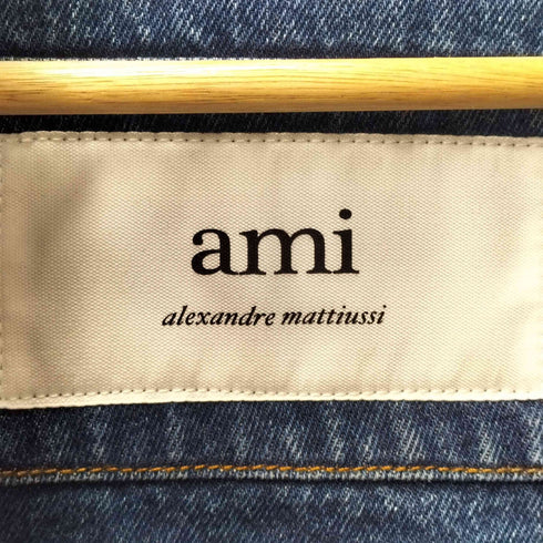 アミ ami alexandre mattiussi PARIS Oversized Denim Shirt ハートロゴ ワッペン ヘビーオンス L/S オーバーサイズ デニム シャツ メンズ XXS