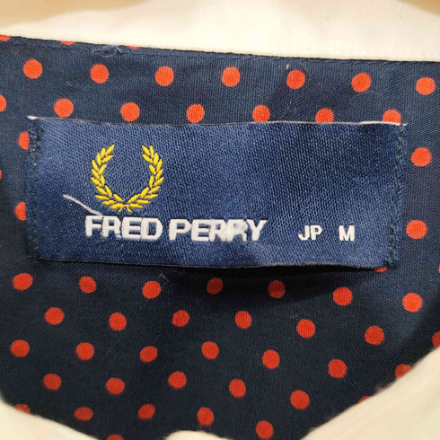 フレッドペリー FRED PERRY ロゴ刺繍 ドット 水玉 クレリック シャツ レディース JPN:M
