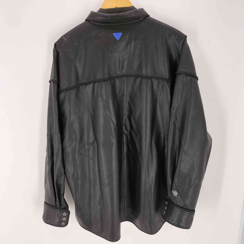 LEBEIRO コーティングレザーパイピングシャツ メンズ import:M