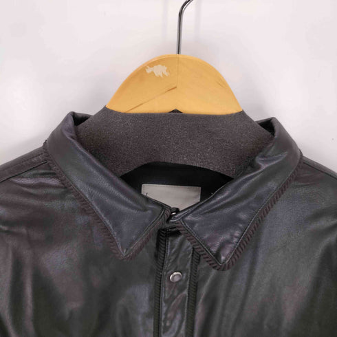 LEBEIRO コーティングレザーパイピングシャツ メンズ import:M